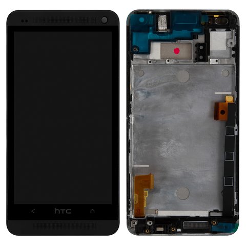 Дисплей для HTC One M7 Dual Sim 802w , чорний, з рамкою