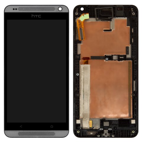 Дисплей для HTC Desire 700 Dual sim, сріблястий, з рамкою, Original PRC 
