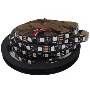 Світлодіодна стрічка RGB SMD5050, WS2811 чорна, з управлінням, IP20, 12 В, 60 діодів м, 5 м 
