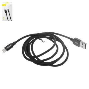 USB кабель Baseus Yiven, USB тип A, Lightning, 120 см, 2 A, черный, в нейлоновой оплетке, #CALYW 01