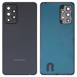 Задня панель корпуса для Samsung A525 Galaxy A52, чорна, із склом камери