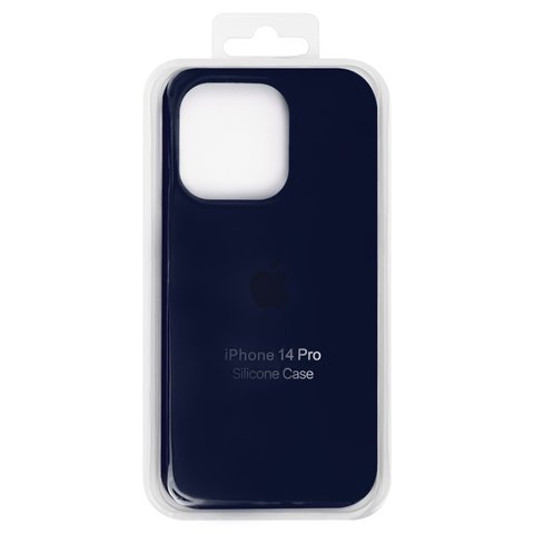 Чохол для Apple iPhone 14 Pro, чорний, синій, Original Soft Case, силікон, dark blue 08  full side