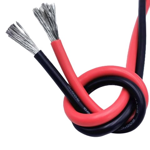 Провід в силіконовій ізоляції 4AWG, 25 мм², 1 м, червоний, UL3135