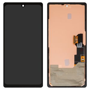 Дисплей для Google Pixel 6a, чорний, з рамкою, High Copy, з широким обідком, OLED  GX7AS, GB62Z, G1AZG