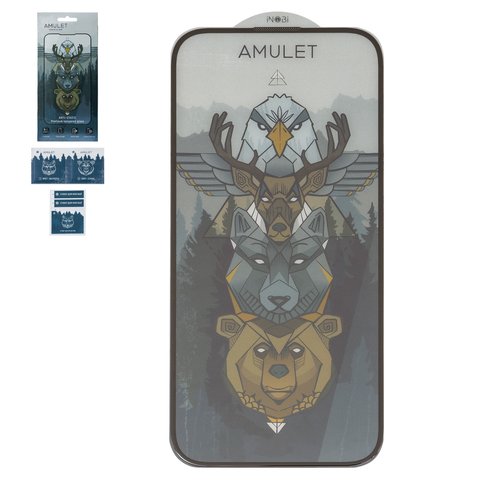 Защитное стекло iNobi Amulet для Apple iPhone 15, iPhone 16, Full Glue, Anti Static, черный