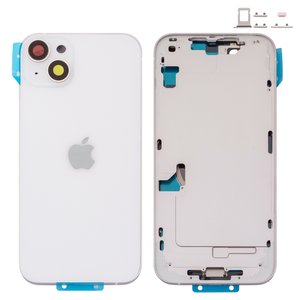 Корпус для iPhone 14 Plus, білий, з тримачем SIM карти, з боковими кнопками, Original PRC , EU Version, starlight