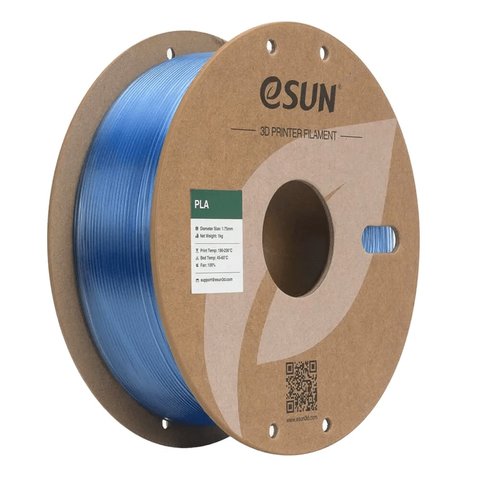 Филамент для 3D принтера eSUN PLA Clear Translucent Blue, 1 кг