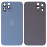 Задняя панель корпуса для iPhone 12 Pro, синяя, со стеклом камеры, small hole
