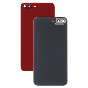 Housing Back Cover compatible with iPhone 8 Plus, red, with camera lens, small hole 