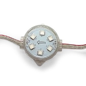 Round LED Module Kit full color, 6 SMD5050 LEDs, 40 mm, IP67, 20 pcs. 