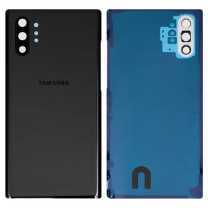 Panel trasero de carcasa puede usarse con Samsung N975F Galaxy Note 10 Plus; Samsung, negra, con vidrio de cámara, aura black