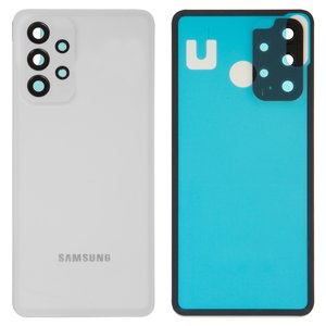 Panel trasero de carcasa puede usarse con Samsung A326 Galaxy A32 5G, blanco, con vidrio de cámara