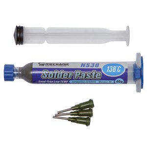 Pasta BGA Mechanic NS38, Sn 42%, sin plomo, Bi 58%, 138 °C, 40 g