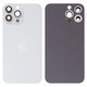 Housing Back Cover compatible with iPhone 13 Pro Max, (white, silver, with camera lens, Silver, small hole)