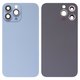 Housing Back Cover compatible with iPhone 13 Pro Max, (blue, with camera lens, sierra Blue, small hole)