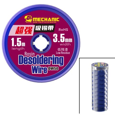 Desoldering Wick Mechanic DW50 3515, W. 3.5 mm, L  1.5 m, 10 pcs. 