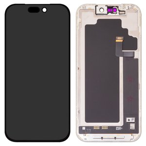 LCD compatible with iPhone 17 Pro, black, with frame, change glass 
