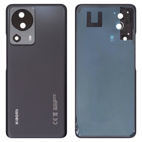Housing Back Cover compatible with Xiaomi 13 Lite, black, with camera lens 