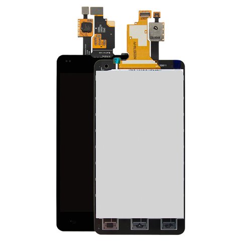 LCD compatible with LG E971 Optimus G, E973 Optimus G, E975 Optimus G, E976 Optimus G, E977 Optimus G, E987 Optimus G, F180K, F180L, F180S, LS970 Optimus G, black, without frame 