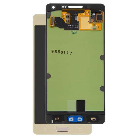 LCD compatible with Samsung A500 Galaxy A5, golden, without frame, Original PRC , original glass 