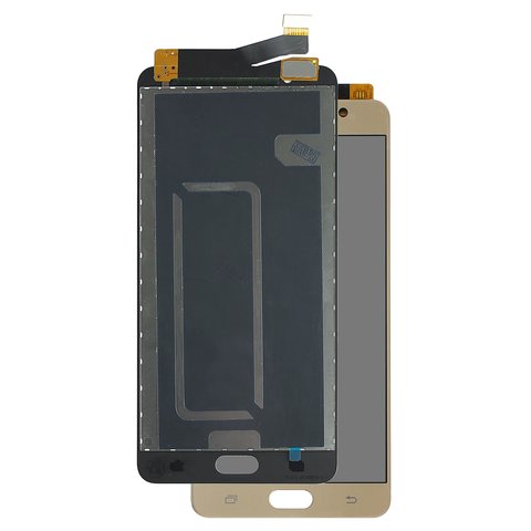 LCD compatible with Samsung G615  Galaxy J7 Max, golden, without frame, original change glass 