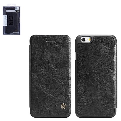 Case Nillkin Qin leather case compatible with Apple iPhone 6, iPhone 6S, black, flip, PU leather, plastic #6956473223443
