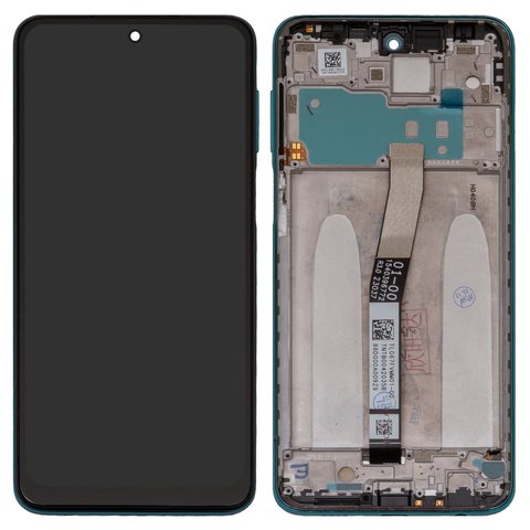 LCD compatible with Xiaomi Redmi Note 9 Pro, Redmi Note 9S, green, with frame, Copy, with wide edge, In Cell, M2003J6B2G, M2003J6A1G 