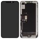LCD compatible with iPhone XS Max, (black, with frame, change glass, with camera and proximity sensor plastics)