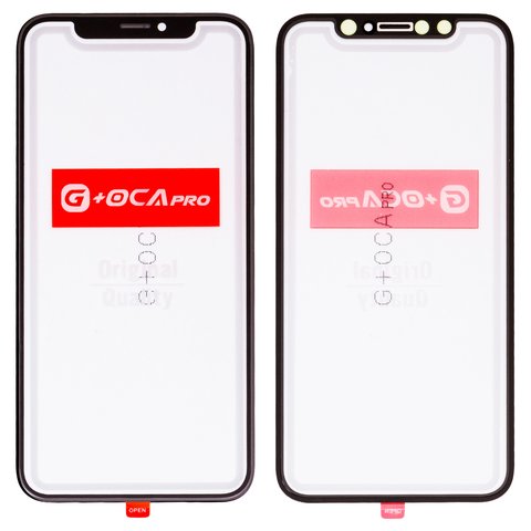 Housing Glass G+OCA PRO compatible with iPhone X, with OCA film, black 