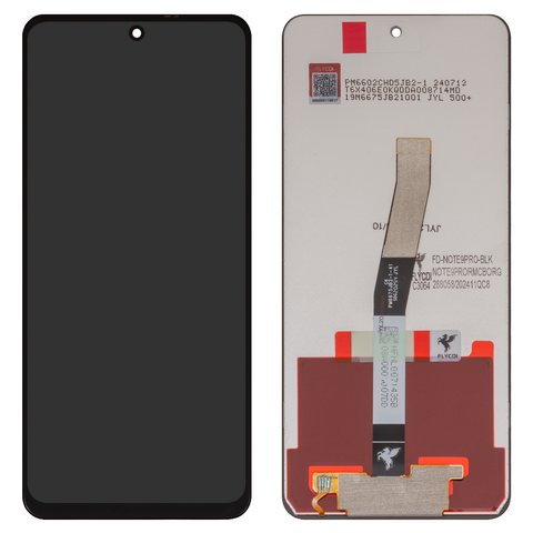 LCD compatible with Xiaomi Redmi Note 9 Pro, Redmi Note 9S, black, without frame, FLYCDI, M2003J6B2G, M2003J6A1G
