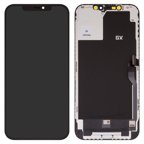 Дисплей для iPhone 12 Pro Max, черный, с рамкой, HC, OLED , GX OEM soft