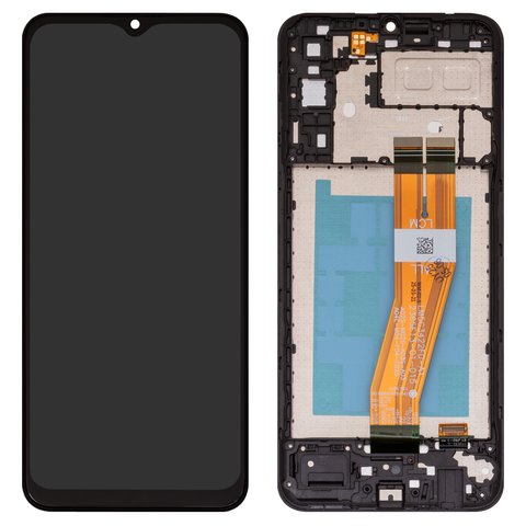 LCD compatible with Samsung A042 Galaxy A04e, black, with frame, High Copy 