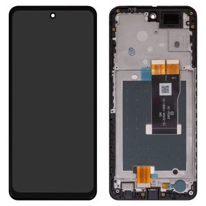 LCD compatible with ZTE Blade A75 5G, Nubia Focus, black, with frame, High Copy, 15 3240A 14681 51 
