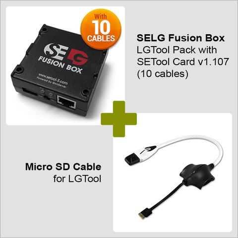 Caja SELG Fusion Box  con tarjeta  SE Tool  v1.107 y juego de cables 10 cables  + cable Micro SD para LGTool