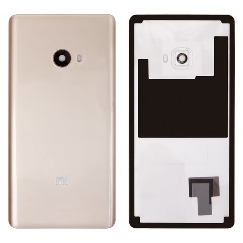 Panel trasero de carcasa puede usarse con Xiaomi Mi Note 2, dorada, con vidrio de cámara