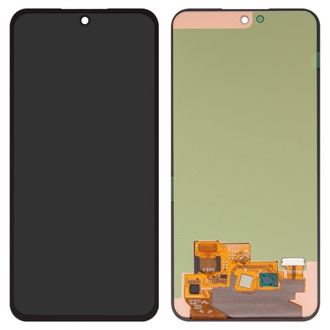 Pantalla LCD puede usarse con Samsung A556 Galaxy A55, negro, sin marco, original vidrio reemplazado