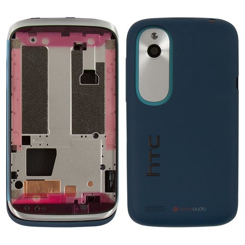 Корпус для HTC T328w Desire V, синій