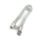 USB кабель, USB тип-A, micro-USB тип-B, Lightning, 100 см, сріблястий, 2 in 1