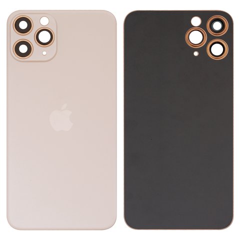 Задня панель корпуса для iPhone 11 Pro, золотиста, із склом камери, small hole, matte gold