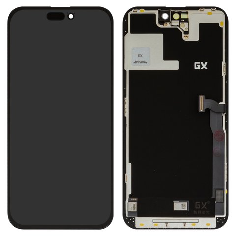 Дисплей для iPhone 14 Pro Max, чорний, з рамкою, High Copy, OLED , GX OEM hard