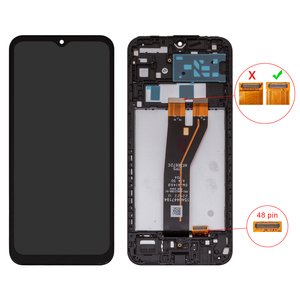 Дисплей для Samsung A146B Galaxy A14 5G, чорний, з рамкою, High Copy, 48 pin, SM A146B A14 5G V04