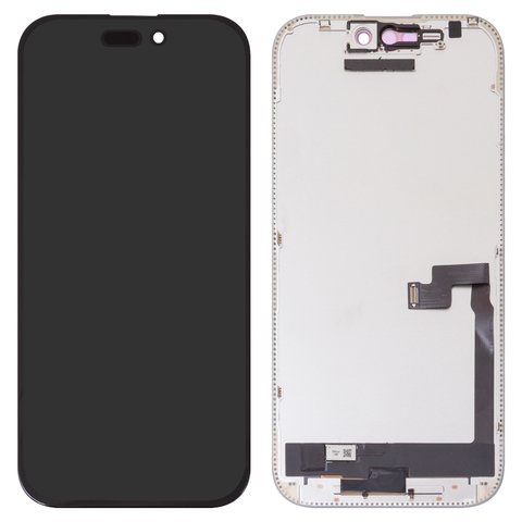 Дисплей JCID для iPhone 16 Pro, черный, с рамкой, HC, без ошибки, OLED  soft, Diagnosable, 120Hz