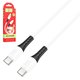 USB кабель Hoco X82, 2xUSB тип-C, 100 см, 60 Вт, 3 A, белый, силиконовый, #6931474768605
