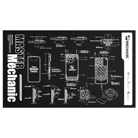 Килимок монтажний Mechanic V77, термостійкий, стійкий до плям, 600 мм, 350 мм